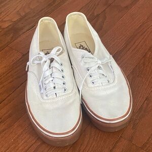 Vans Off-White Canvas Lace-Up Sneakers